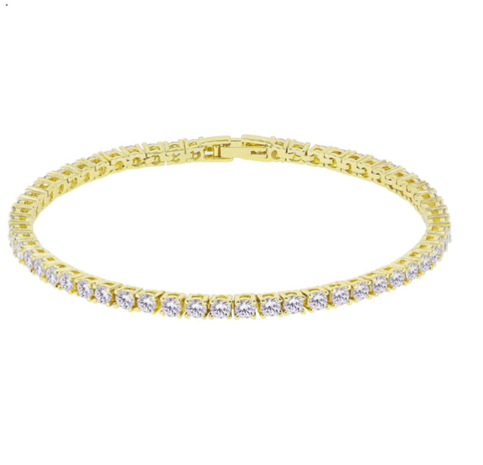 KATERIN – Tennis Bracciale Uomo/Donna ARGENTO 925 con Zirconi Diamanti (oro) MADE IN ITALY