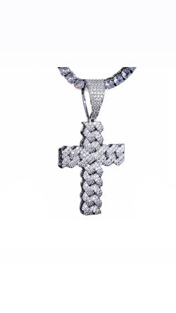 Pendente "CROCE CUBAN" Silver925 - Moissanite