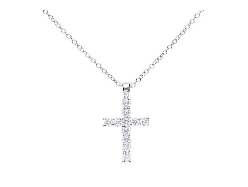 Collana “Croce diamantata” silver