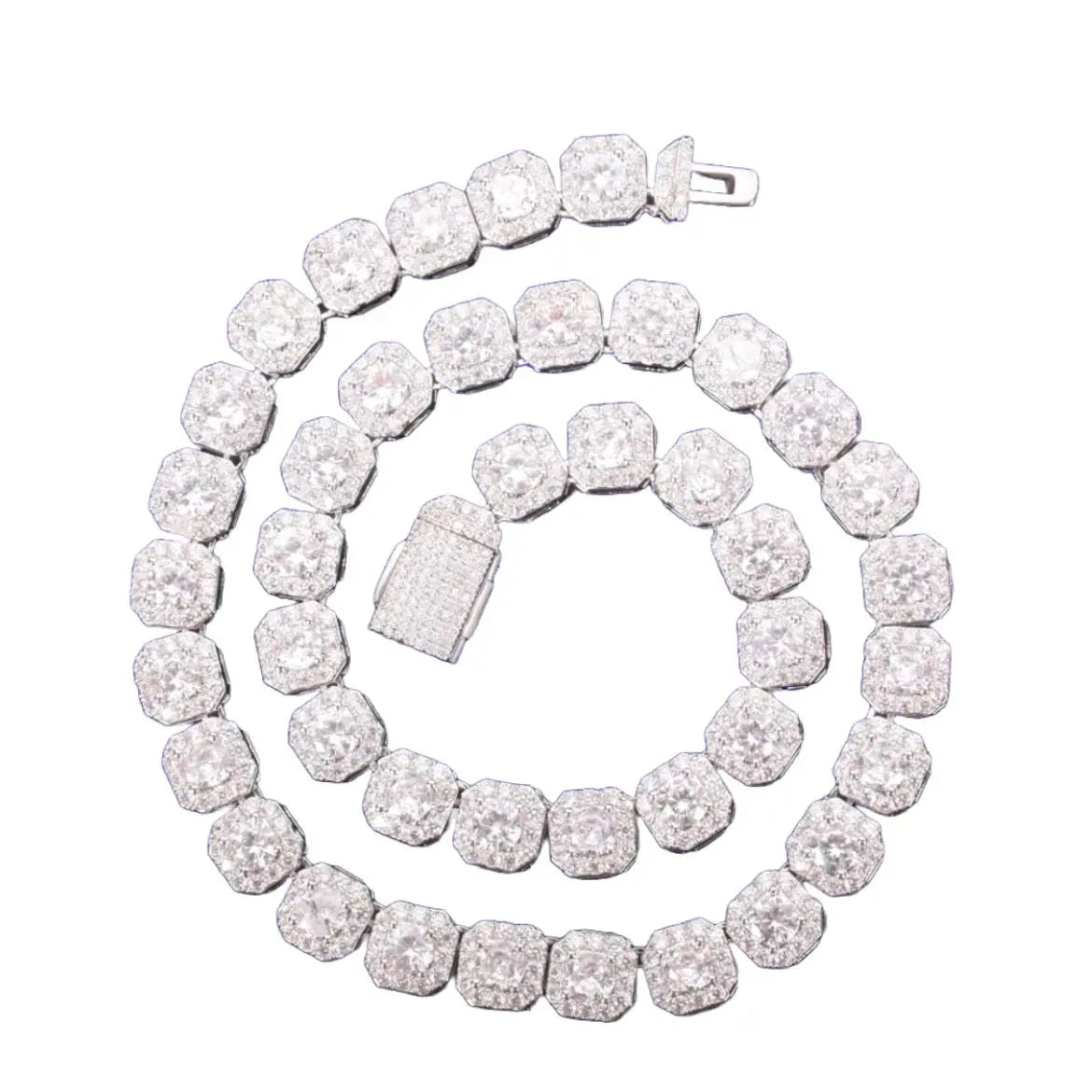 Collana tennis baguette, Silver