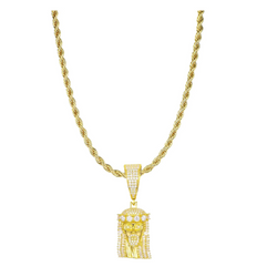 ROPE 925 + PENDANT JESUS 925 (MOISSANITE)