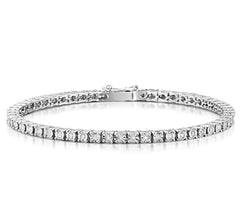 KATERIN – Bracciale Tennis in Argento 925 Rodiato con Zirconi Bianchi Taglio Diamante, Classico Eterno Uomo Donna MADE IN ITALY