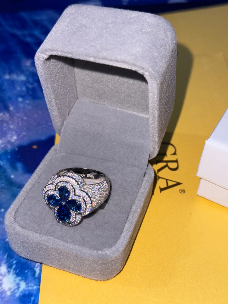 Anello “Blu KATERIN” Silver925 - Moissanite