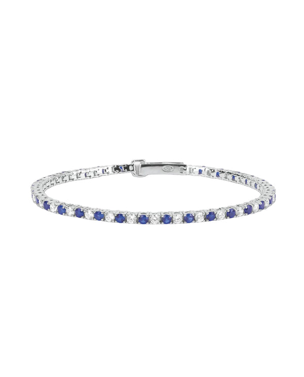 BRACCIALE TENNIS, ARGENTO 925 BLU - BIANCO