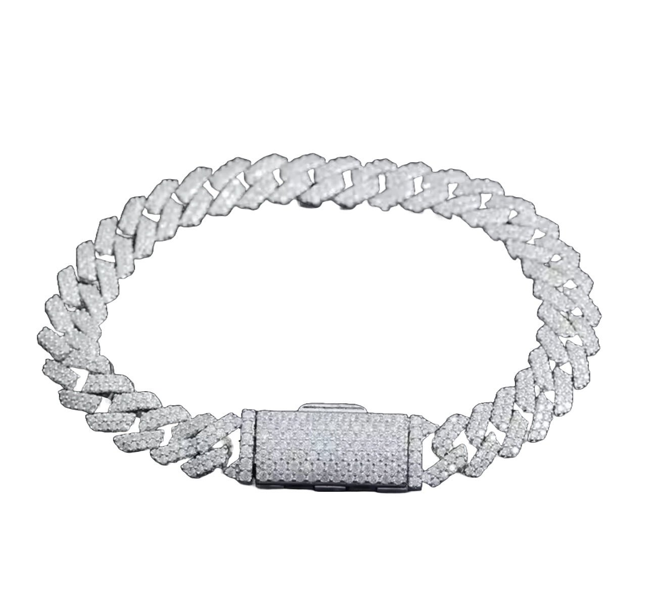 Pulsera CUBANA “DRILLY” Plata 925 - Moissanita.