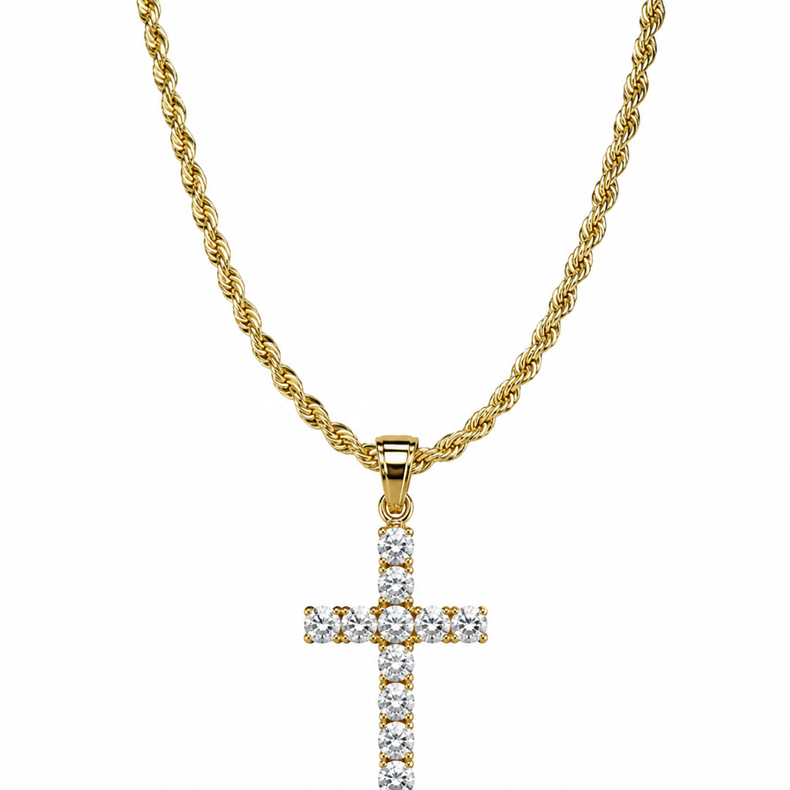 Croce “ICE GOLD” Acciaio inossidabile