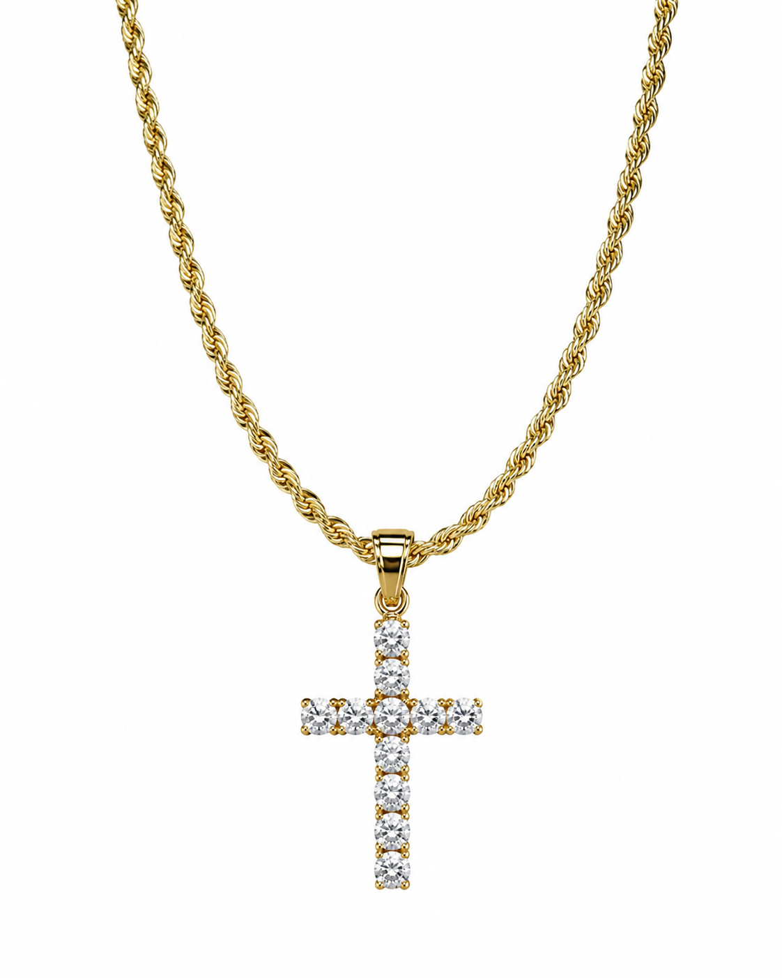 Croce “ICE GOLD” Acciaio inossidabile