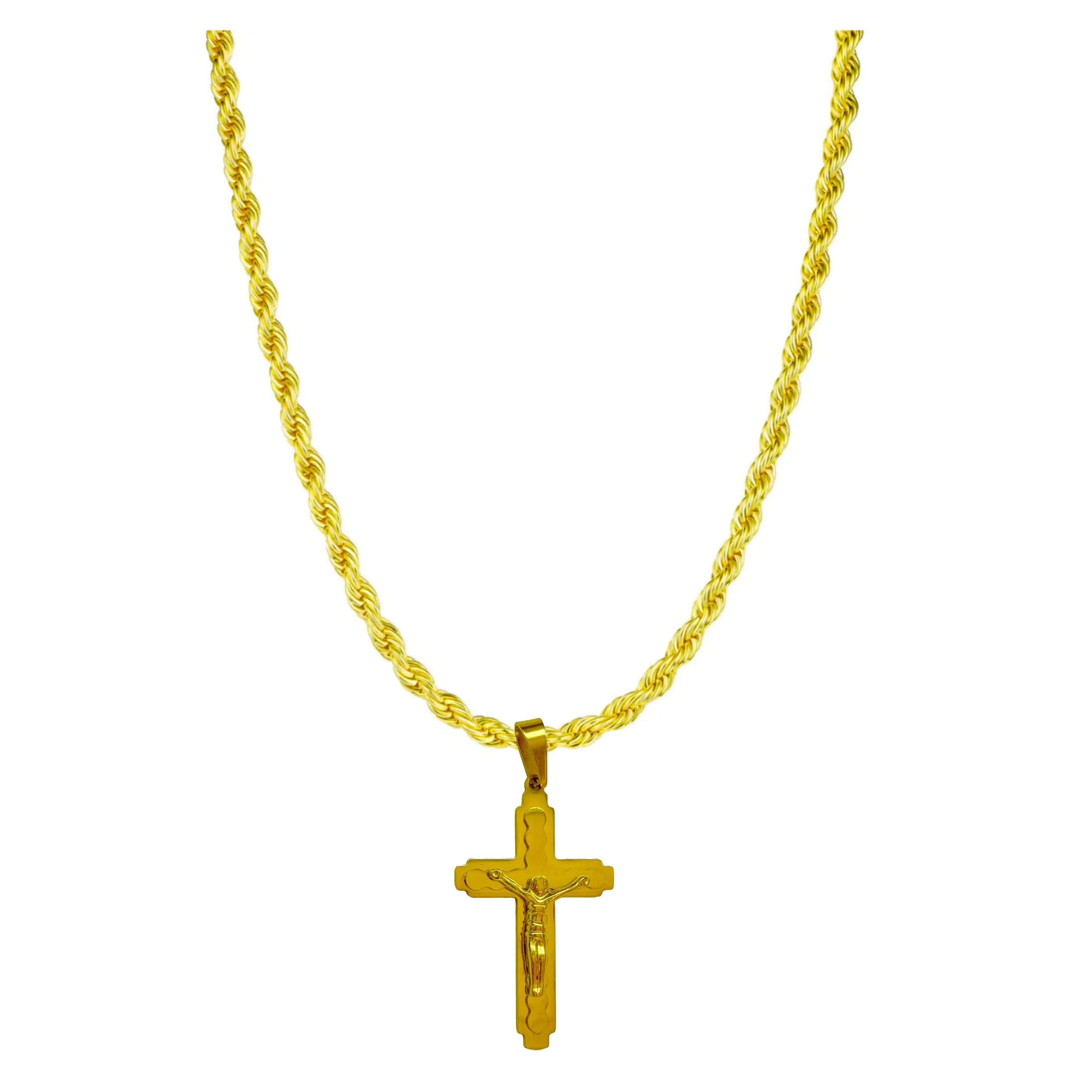 1.Collar de cuerda + crucifijo