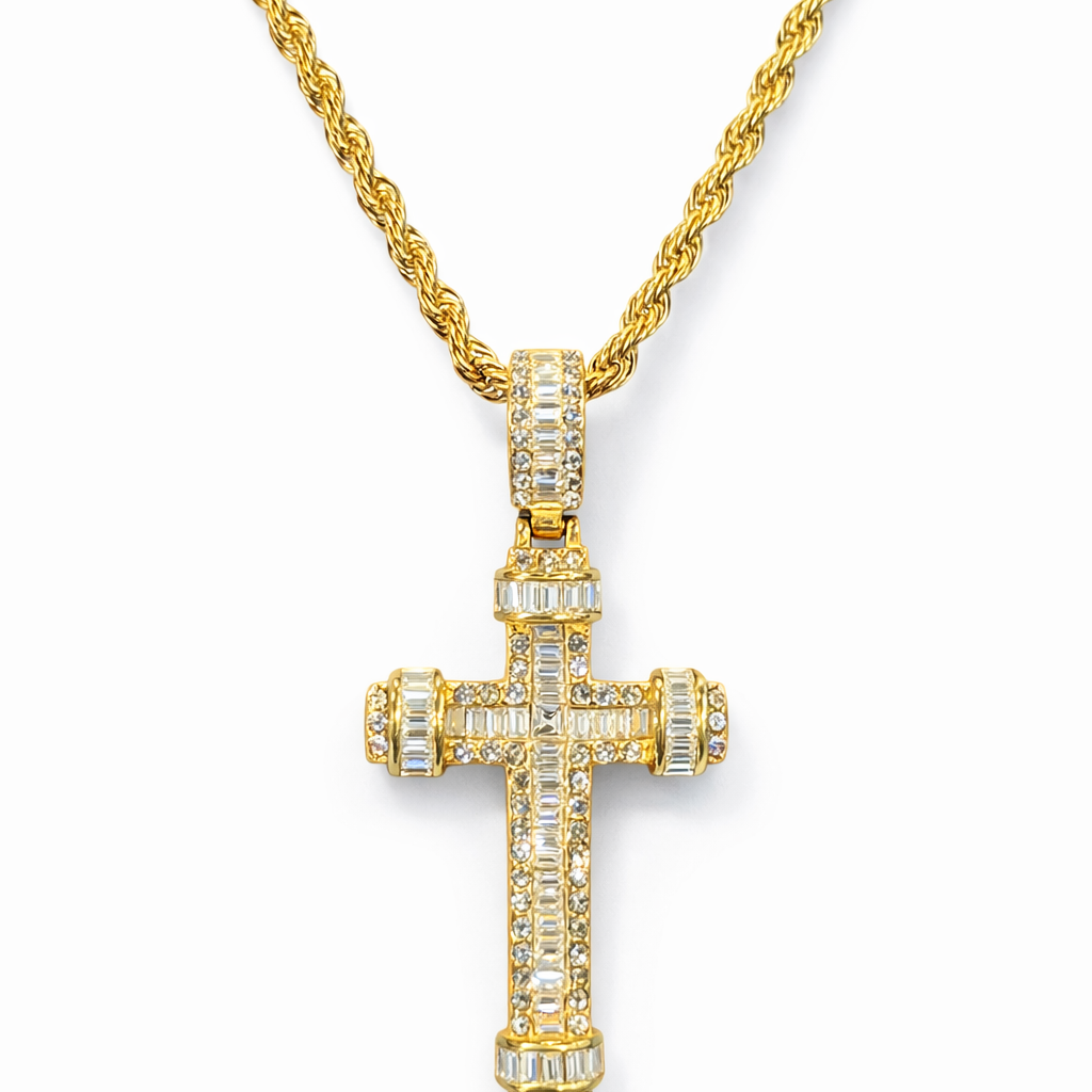 Croce “ SUMMER ICE “ gold - Acciaio Inossidabile