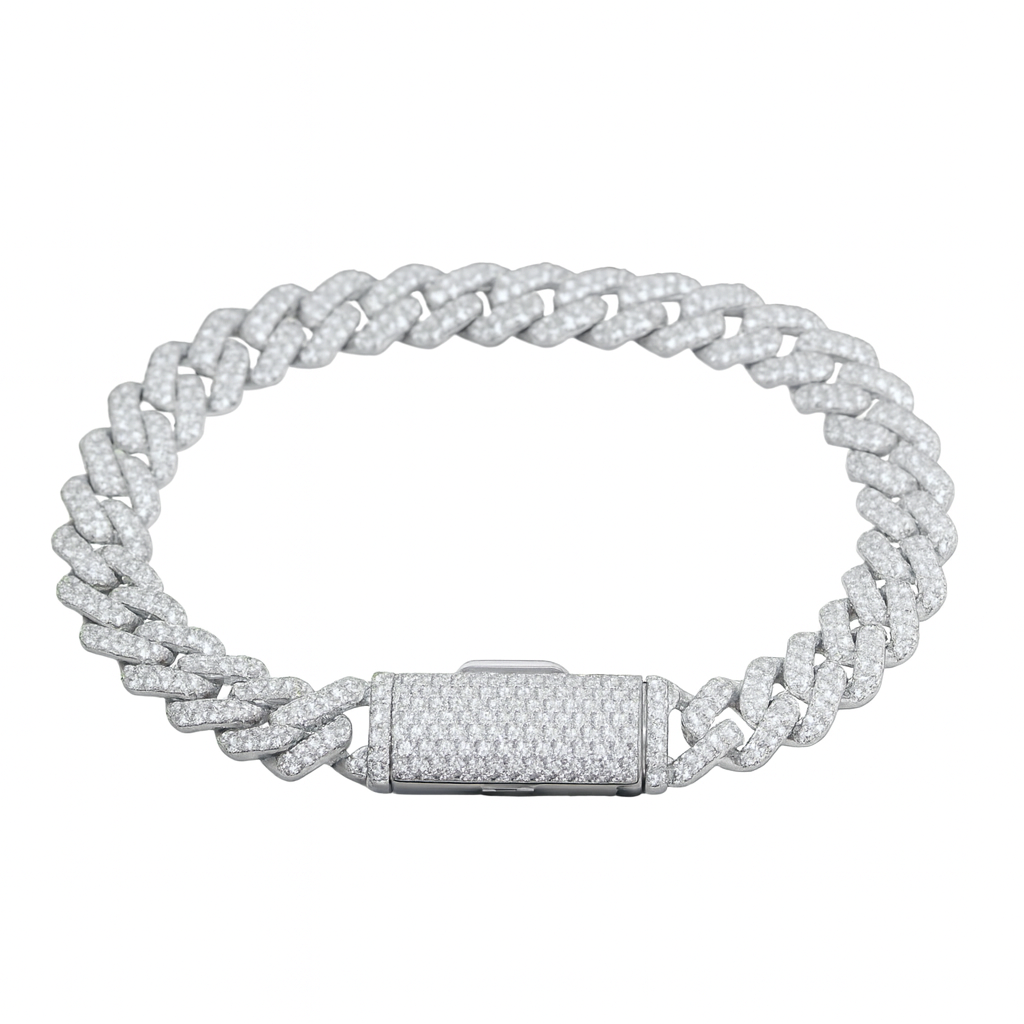 Bracciale CUBAN “DRILLY” Argento 925 - Moissanite.