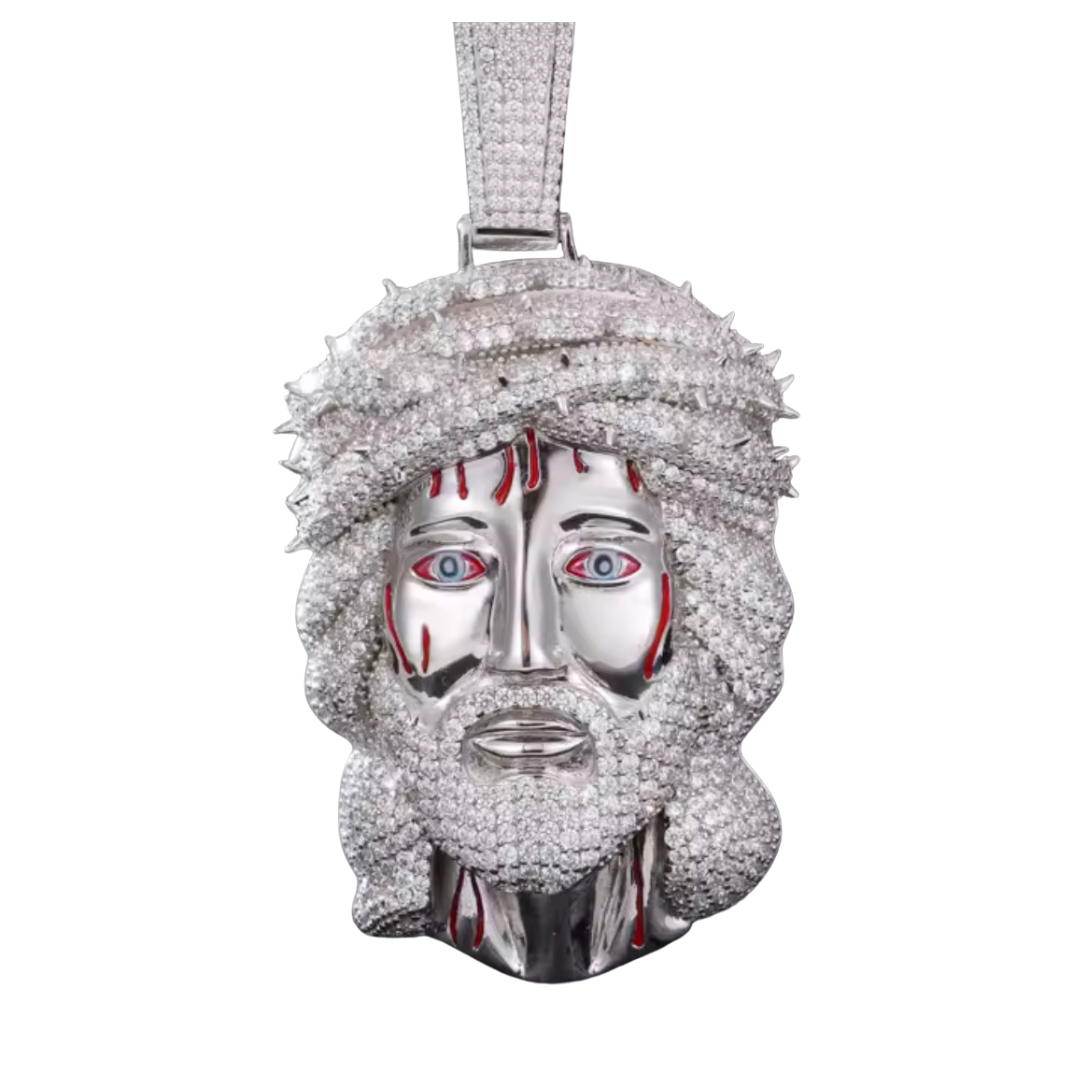 Ciondolo “JESUS PACE” Argento 925 - Moissanite