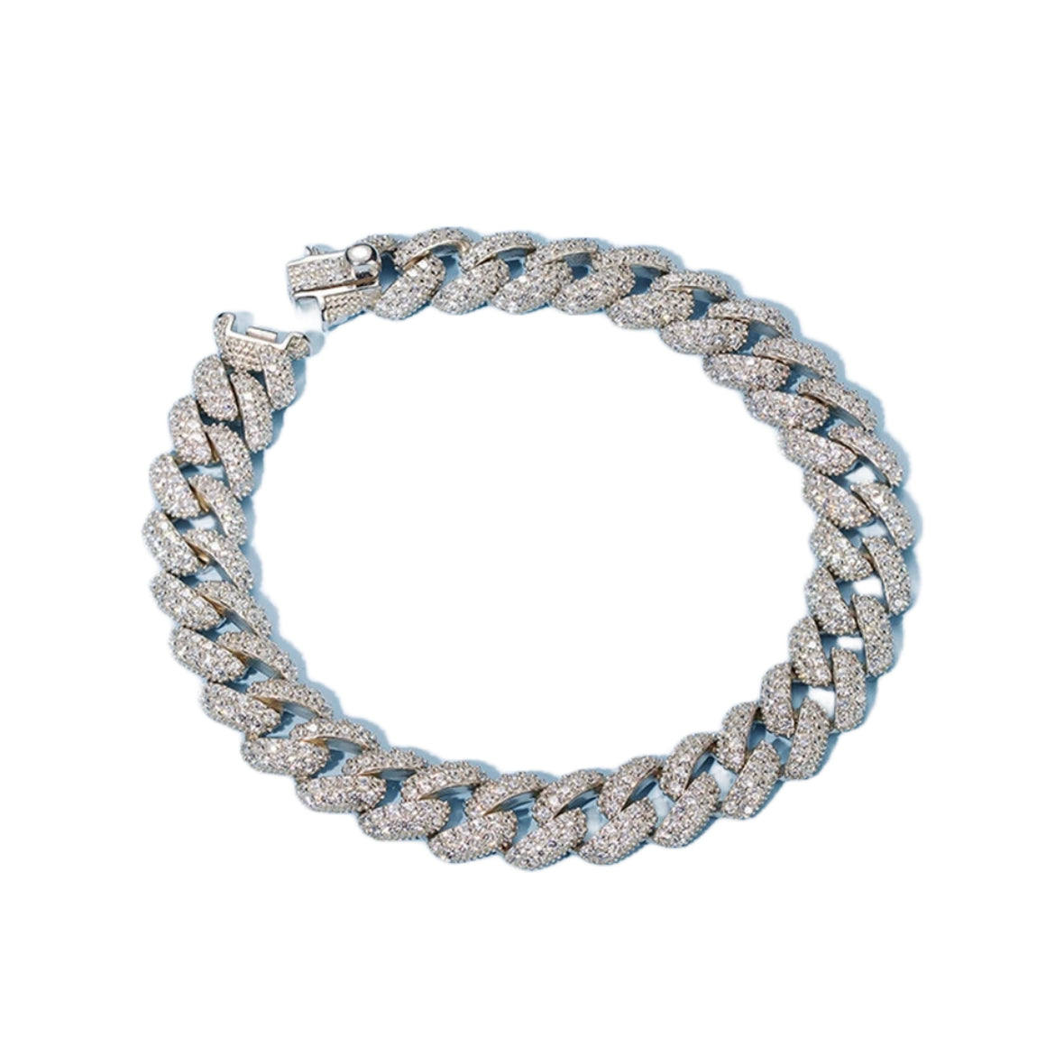 Pulsera Cubana "Las Vegas" Plata 925 - Moissanita