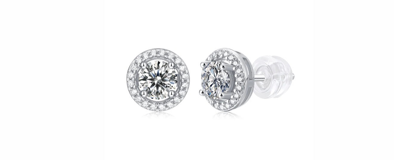 Orecchini " MINI TUPAC " ARGENTO 925 - MOISSANITE